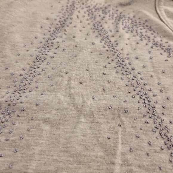Lane Bryant Gray Embellished Short Sleeve Round Neck Top‎ - Picture 5 of 9